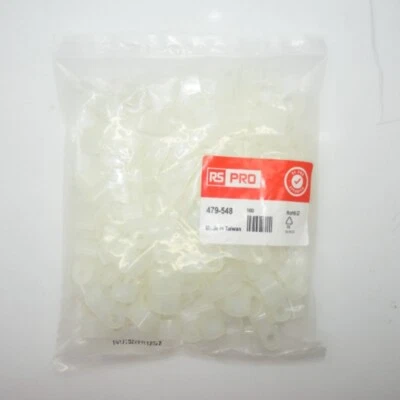 Pack de 100 cables de nailon natural RS Pro P-Clip 479548 Foto 1 de 4