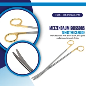 TC Metzenbaum Scissors Medical Surgical Shears 9" Tungsten Carbide Inserts - CRV - Picture 1 of 3