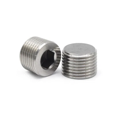 1/8"-1" NPT Male Stainless Steel Countersunk End Plug Internal Hex Head Socket - Image 1 of 4