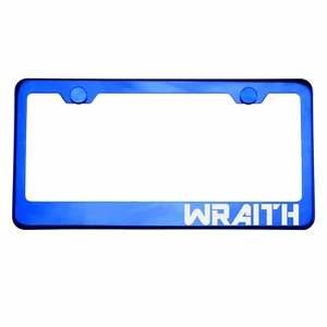 Tapa de tornillo de metal grabado con láser azul cromado WRAITH - Imagen 1 de 8