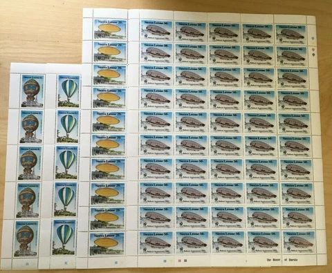 FULL SHEETS Sierra Leone 1983 596-9 - Manned Flight Bicent - Set of Sheets - MNH Cover