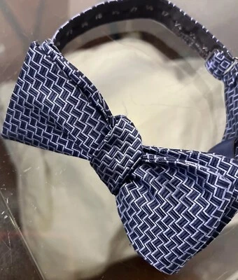 Pajarita Brooks Brothers geométrica azul blanco Foto 1 de 4