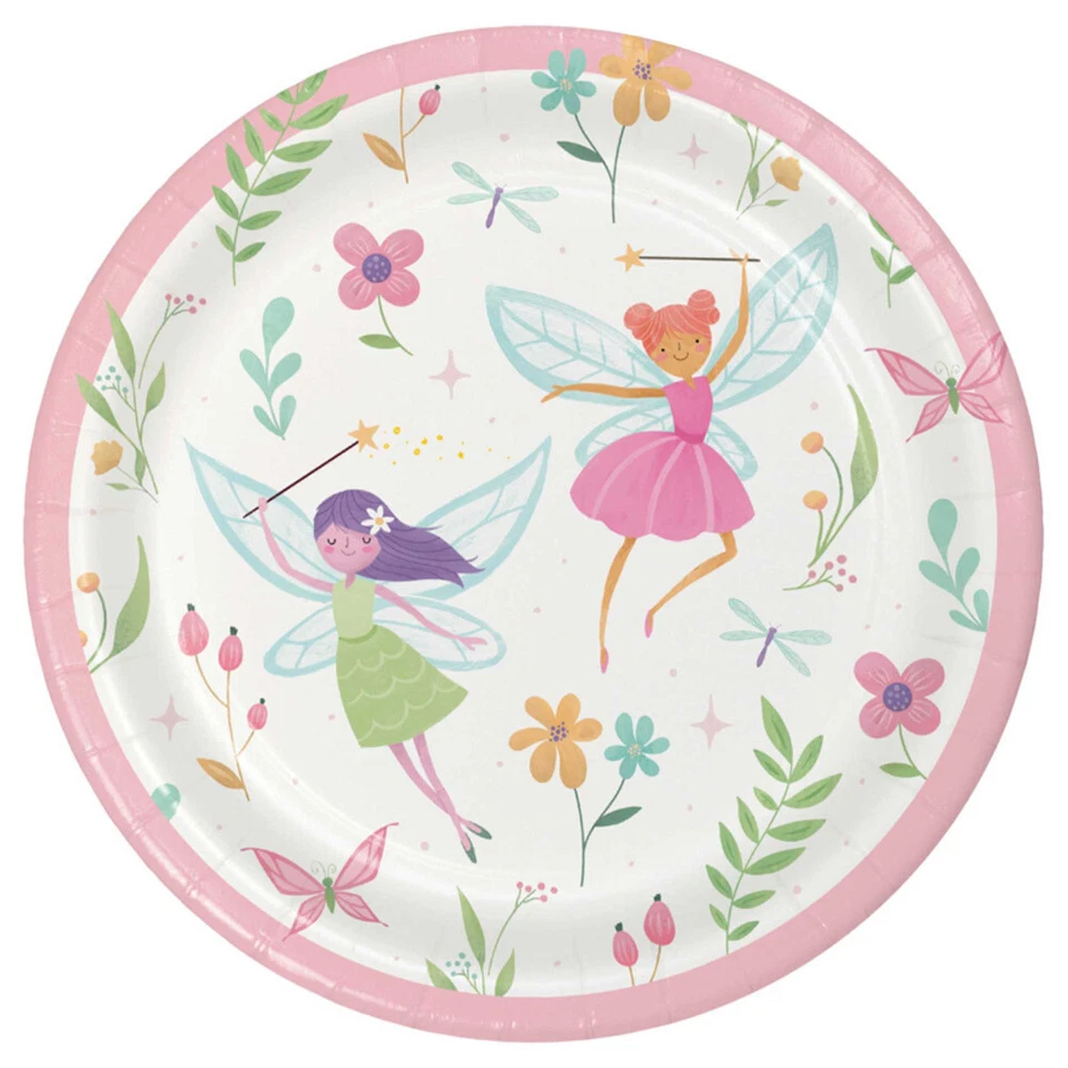 Fairies Party Supplies Fairy Forest Paper Lunch Plates 8 Pack Birthday Girl  - Image 1 of 1