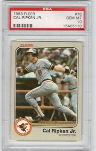 1983 Fleer Card #70 Cal Ripken Jr. PSA 10 Baltimore Orioles - Bild 1 von 2