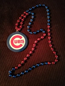 Chicago Cubs Mardi Gras Beads With 3-inch Logo - Picture 1 of 1