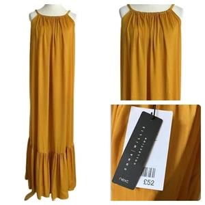 Abito maxi lino giallo emma willis by next taglia 12 R ocra estivo vacanze nuovo - Foto 1 di 12