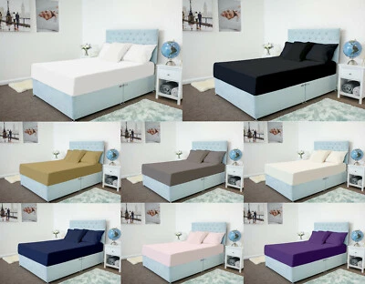 Extra Deep 40cm Fitted Sheet Bed Sheets 100% Poly Cotton Single Double King Size