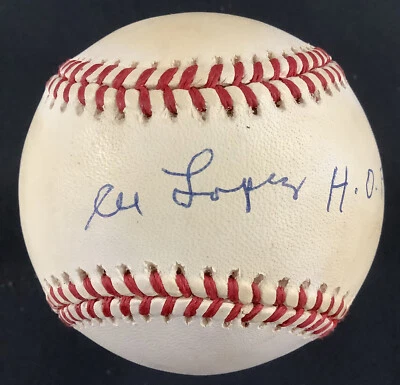 Al Lopez Signed Baseball Rawlings White Sox Autograph HOF 77 Inscription JSA - Image 1 of 4