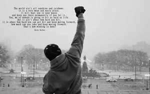 TIME4BILD ROCKY BALBOA BOXER IMÁGENES LIENZO GICLEE CITAT INGLÉS (120x80cm) - Imagen 1 de 4
