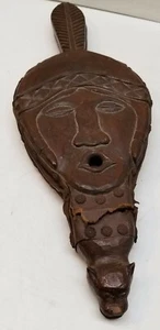 Volkskunst Kamin Blasebalg Indianer Indianer, Bär & Biber 19 x 7 Zoll - Bild 1 von 12