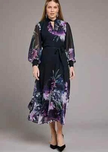 Vestido midi con estampado floral de bordes Kaleidoscope - Talla 16 - Nuevo sin etiquetas - Precio de venta sugerido por el fabricante 75 GBP - Imagen 1 de 3