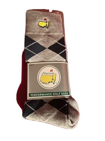 Masters Performance Socks Augusta Green Gray Argyle Men's Socks Golf Gift Cover