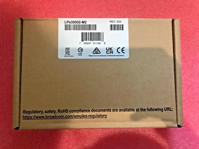 NEW LPE35002-M2 EMULEX 32GB 2-Port 32GFC Short Wave Optical Fibre Channel HBA - Image 1 of 2