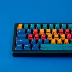 PBT Comic Palette Theme Keyboard Keycaps Cherry Profile Set For MX - Picture 1 of 25