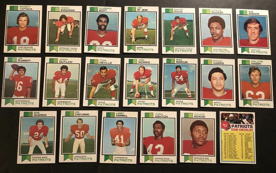 1973 Topps NEW ENGLAND PATRIOTS Complete TEAM Set JIM PLUNKETT Reggie RUCKER - Image 1 of 1