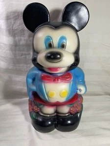 Antique Vintage Mickey and Minnie Mouse Two Side Turnabout Cookie Jar Ceramic - Picture 1 of 11