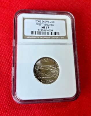 2005 D SMS QUARTER WEST VIRGINIA NGC MS 67 - Image 1 of 2