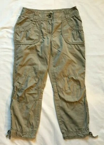 RW & CO. Beige Capri Drawstring Hem Cargo Pants Women’s Petite Sz 0 - Picture 1 of 3
