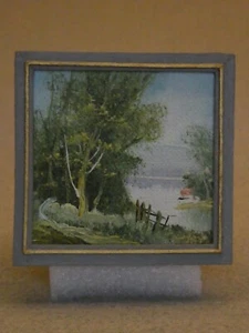 Dolls House Miniature 1:12 ARTISAN Original Oil on Canvas Landscape Painting (B) - Picture 1 of 12