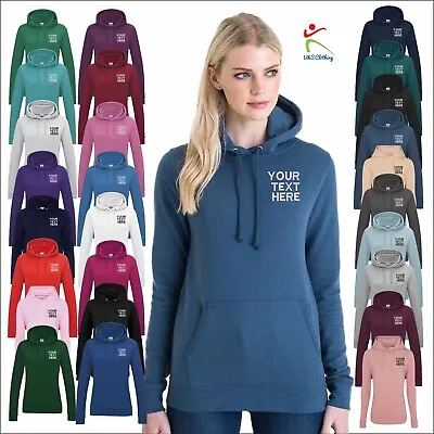 Personalised Custom Embroidered AWDis Ladies College Hoodie Hooded Sweatshirt • 23.18€