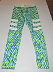 Adidas Women's Blue Green Legging Pants Size S 8-10 Waist 26"-28" Inseam 29"