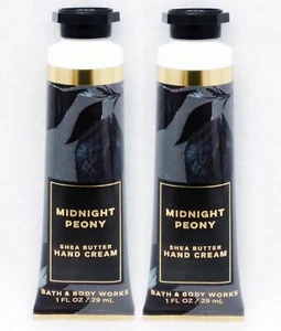 2 Bath & Body Works MIDNIGHT PEONY Sheabutter Handcreme Reise Mini Handtasche 1 Oz. - Bild 1 von 2