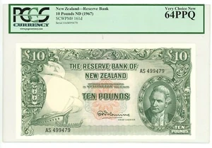 New Zealand .. P-161d ... 10 Pounds ... ND (1967) .. Choice *UNC* PCGS 64 EPQ😄 - Picture 1 of 2