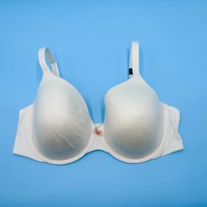 Victorias Secret 40DD Lined Perfect Coverage Bra White Body Underwired Bow New - Picture 1 of 8