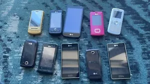 Job Lot 110 - 10x Untested Mixed LG Faulty Mobile Phones Spares Repairs - Photo 1 sur 2