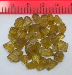 48 Carat Faceted Rough Quality Natural Sphene Lot From Pakistan Gemstone - Picture 1 of 24