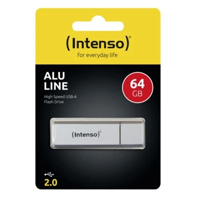 Intenso USB Stick 64GB Speicherstick Alu Line silber - Bild 1 von 2