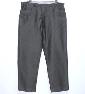 Vintage 1950s Grey Striped Moleskin Work Chore Peasant Pants W38 Made in France - Picture 1 of 9