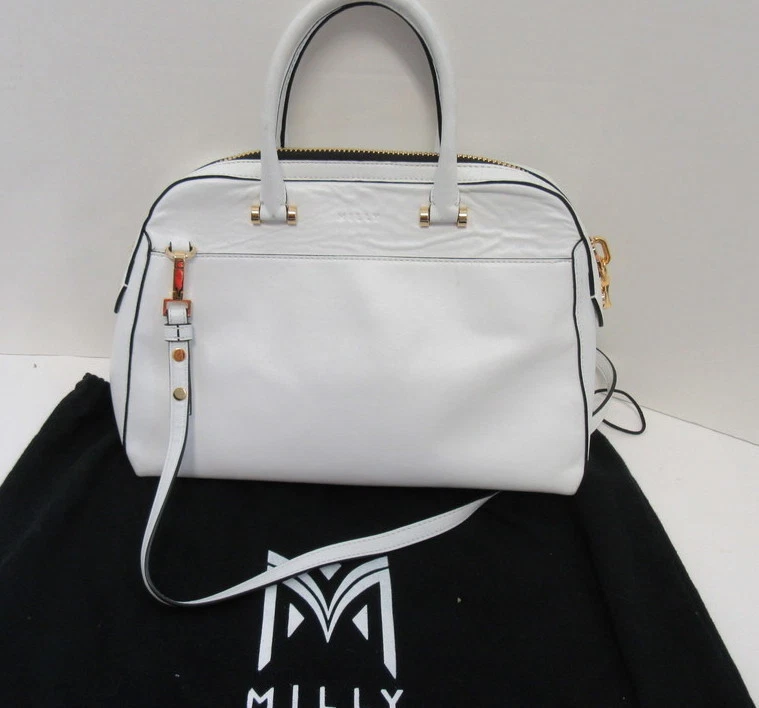 MILLY WHITE LEATHER 2 IN 1 SATCHEL HANDBAG - Image 1 of 4