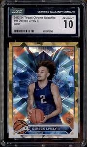 2023 Topps Chrome Sapphire Gold #92 Dereck Lively II RC /50 CGC 10 - Picture 1 of 2