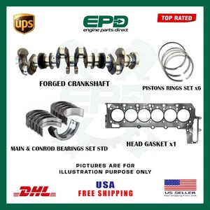 FITS BMW 3 4 5 FORGED CRANKSHAFT 4 WEB & ENGINE REBUILD KIT N57 D30A 3.0L DIESEL - Picture 1 of 1