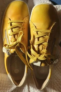 Size 9 remonte Shoe Yellowish Gold Color Low Top Lace And Zip - Picture 1 of 9