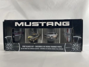 Ford Mustang Pint Glas Set (4-16oz) Mach 1 Boss 302 Cobra Pony Logo NOS RARE! - Bild 1 von 15