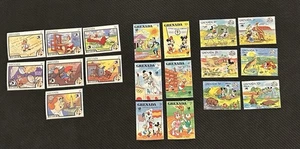 Walt Disney Briefmarkensammlung x 19 MIcky & Minnie Mouse Grenada 1980er Vintage postfrisch - Bild 1 von 7
