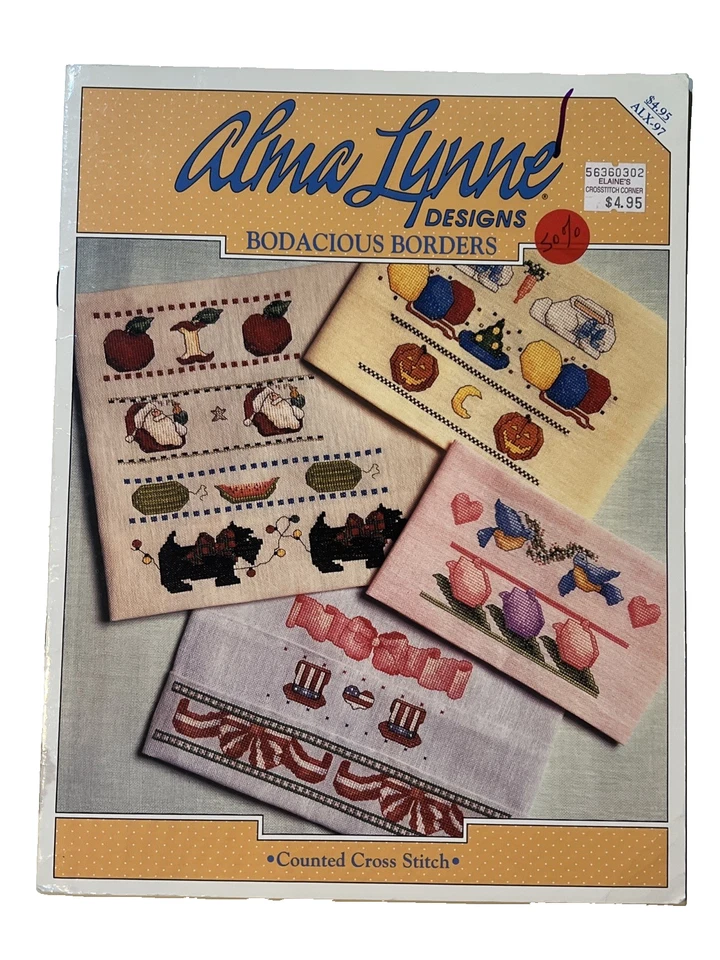 Alma Lynne Designs Bodacious Borders Counted Cross Stitch Booklet Holidays 1991 - Image 1 of 1