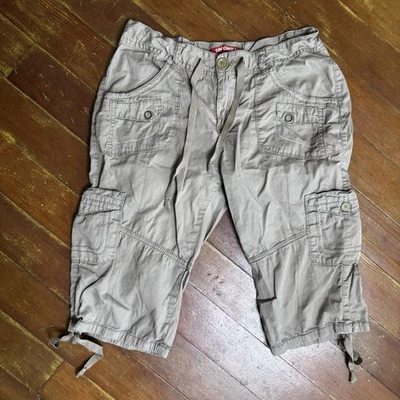 Pantalones capris cargo algodón tiro bajo beige UNION BAY vintage años 00 boho Y2K grunge 9 Foto 1 de 4