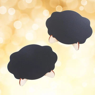  10 Pcs Mini Chalk Boards with Stands Chalkboards Oval Blackboard Wooden - Image 1 of 4