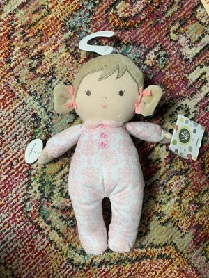 Little Me Baby Girls Pink Damask Bridget Plush Baby Doll With Rattle- Ages 0 Up - Image 1 of 4