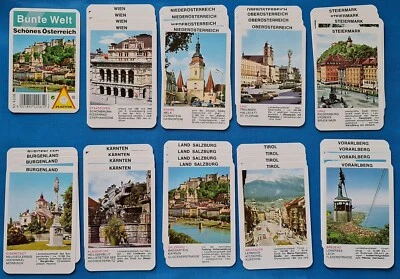 Cartas de baralho autênticas Piatnik coloridas Welt Áustria marcos quarteto - Imagem 1 de 4