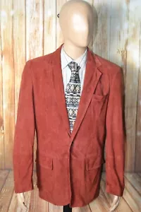 Hugo Boss Men Maroon Italian Goat Suede 1 Front Button Sports Coat Sz 40R - Picture 1 of 16