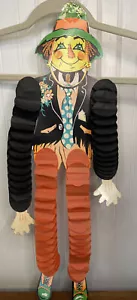 Vintage Halloween Beistle Die Cut Scarecrow Honeycomb Action Dancer - Picture 1 of 5
