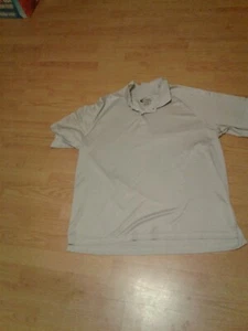 Slightly Used Izod Mens Gray Striped Short Sleeve Casual Golf Polo Shirt XL - Picture 1 of 2