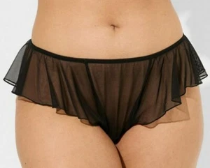 Torrid Glamorous Black Ruffle Sheer Mesh Thong Panty Plus Size 4X, 26 - Picture 1 of 8