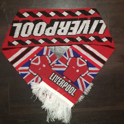 vintage LIVERPOOL FC Mens Football Soccer Classic Scarf  56" SALAH VAN DIJK  - Image 1 of 2