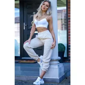 Casual Women's Joggers Sweatpants Beige #H2051 - Picture 1 of 20