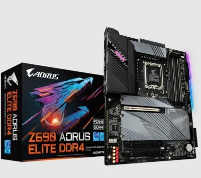 Gigabyte Z690 AORUS ELITE DDR4 Motherboard CPU LGA1700 Intel HDMI DP 2.5GbE LAN - Image 1 of 4